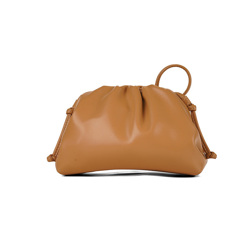 PU leather ruched solid crossbody handbag detail image 12
