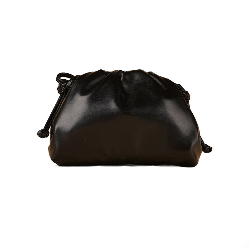 PU leather ruched solid crossbody handbag detail image 2