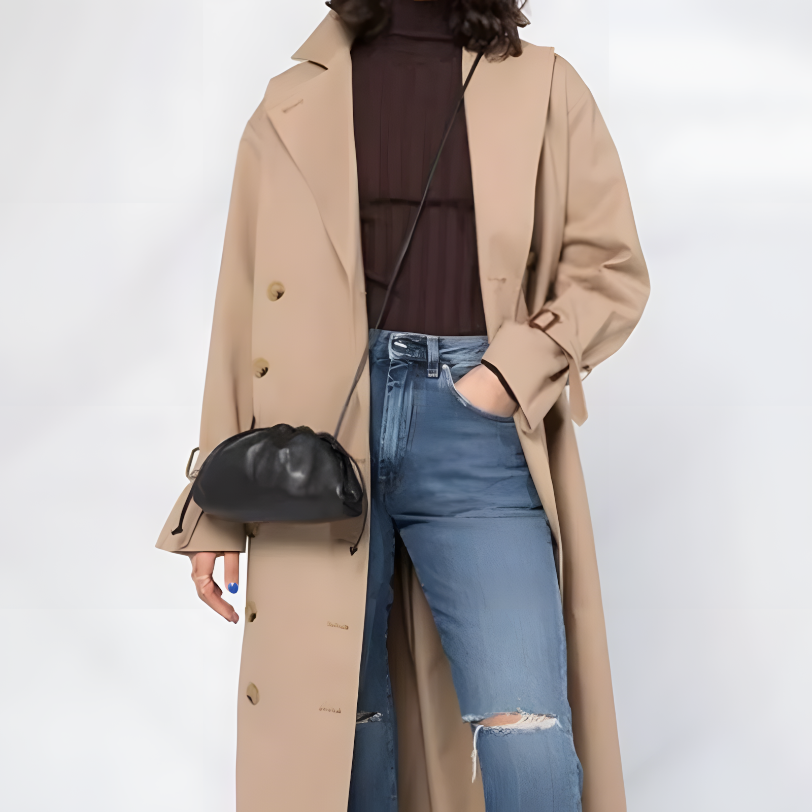 PU leather ruched solid crossbody handbag detail image 8