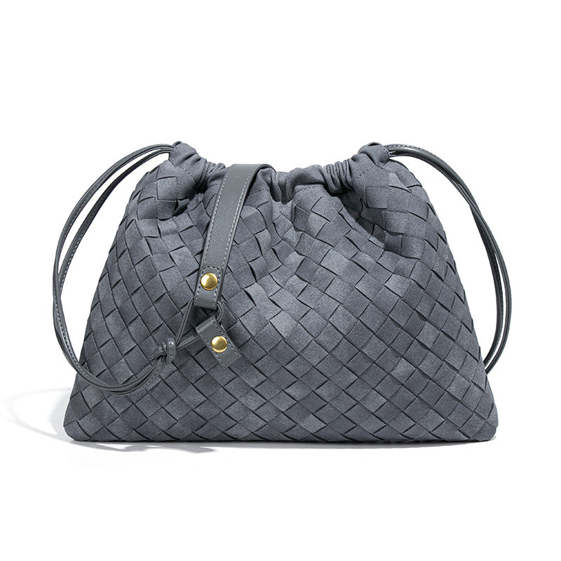 THE FAUX SUEDE DRAWSTRING POUCH